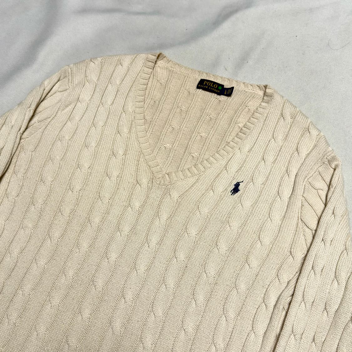 L 폴로랄프로렌 브이넥 케이블 니트 상품이미지1