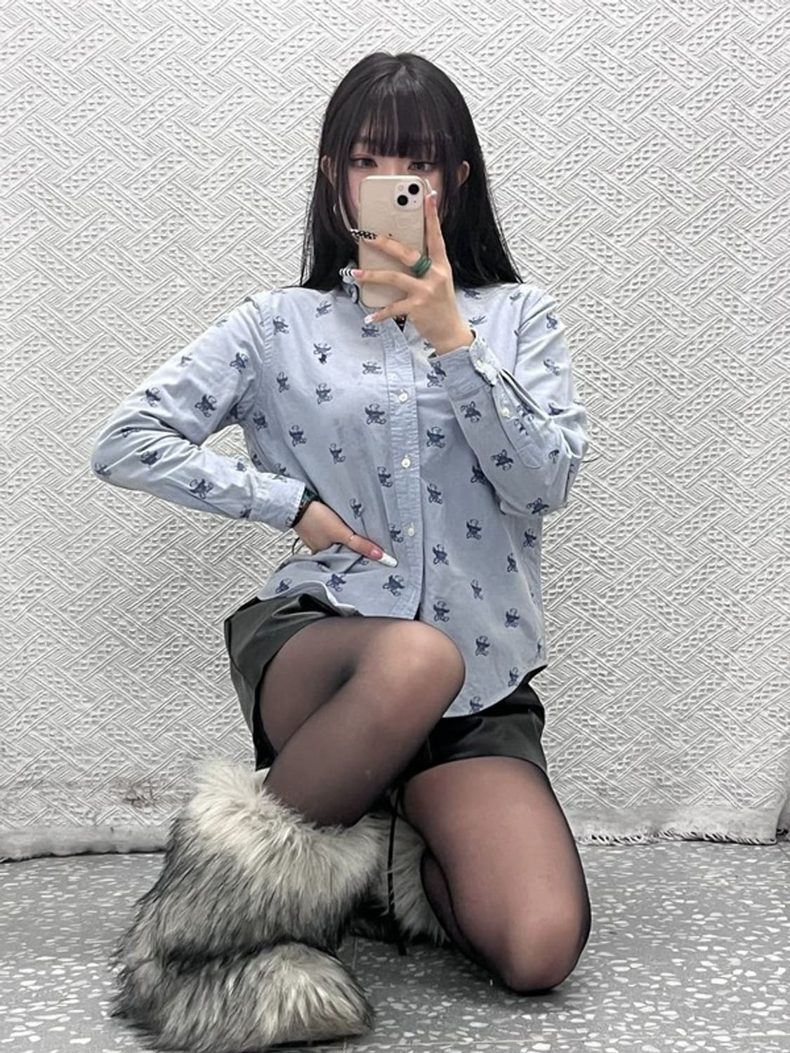 폴로 랄프로렌 빈티지 컨트리 키치 베어 패턴 셔츠 95 C10183 상품이미지2