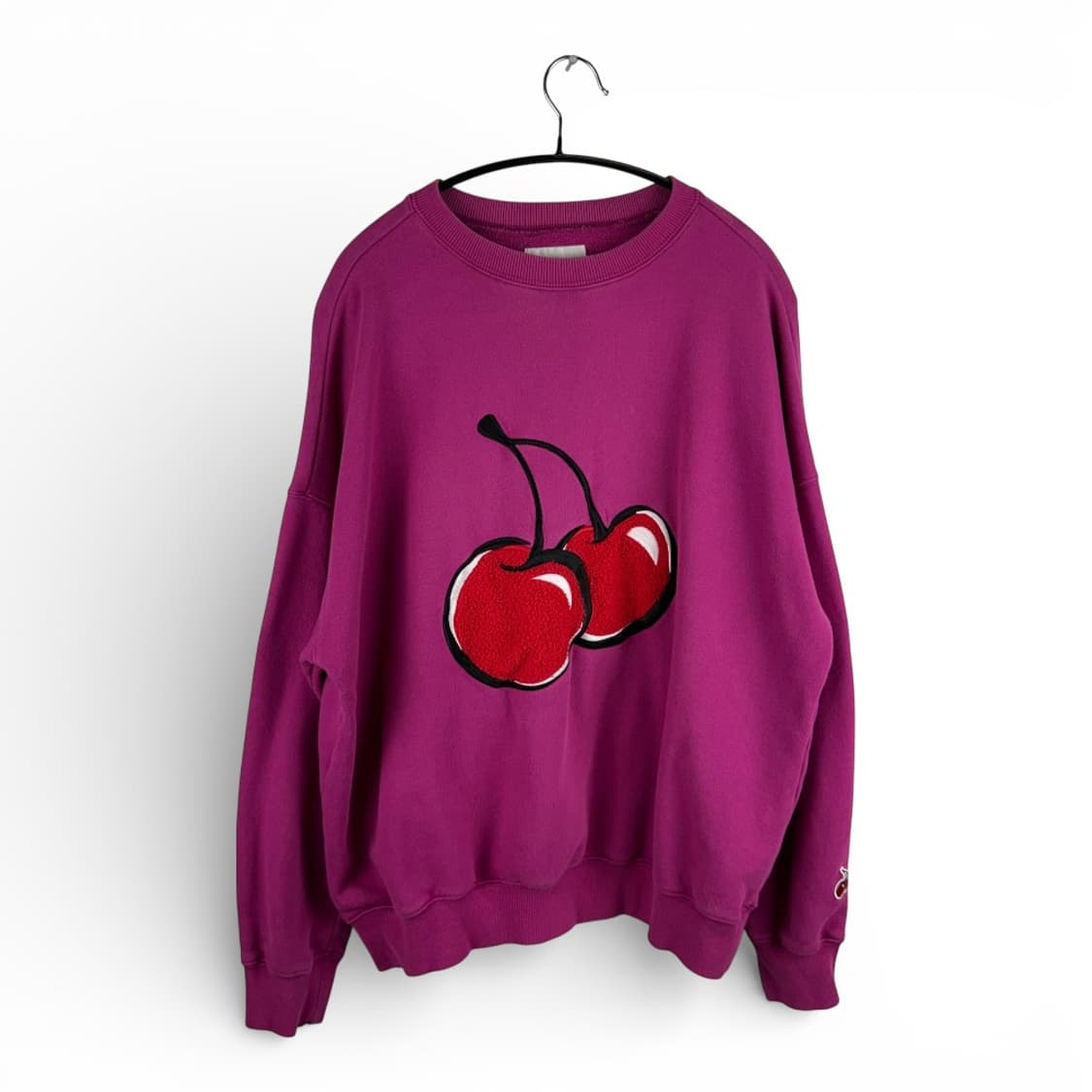 1) 키르시 체리 맨투맨 핫핑크 상품이미지1