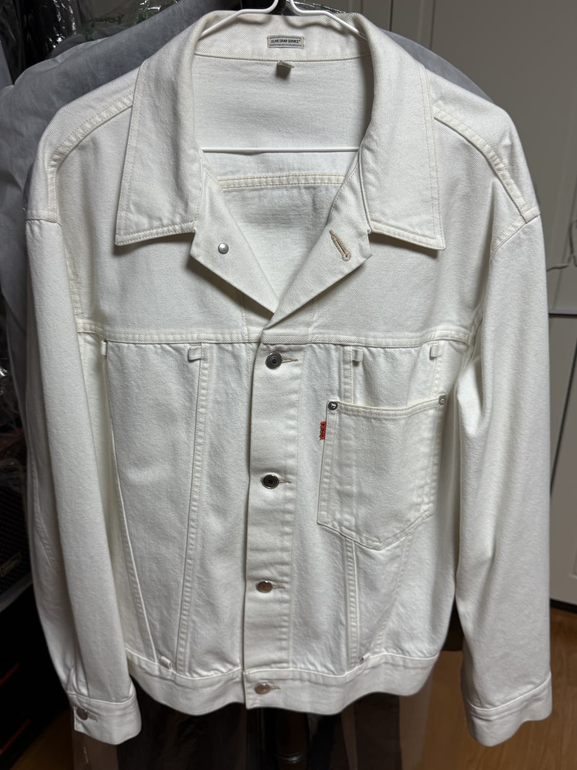 올리브드랩서비스 - 트러커 자켓 (오프화이트/L) 상품이미지2