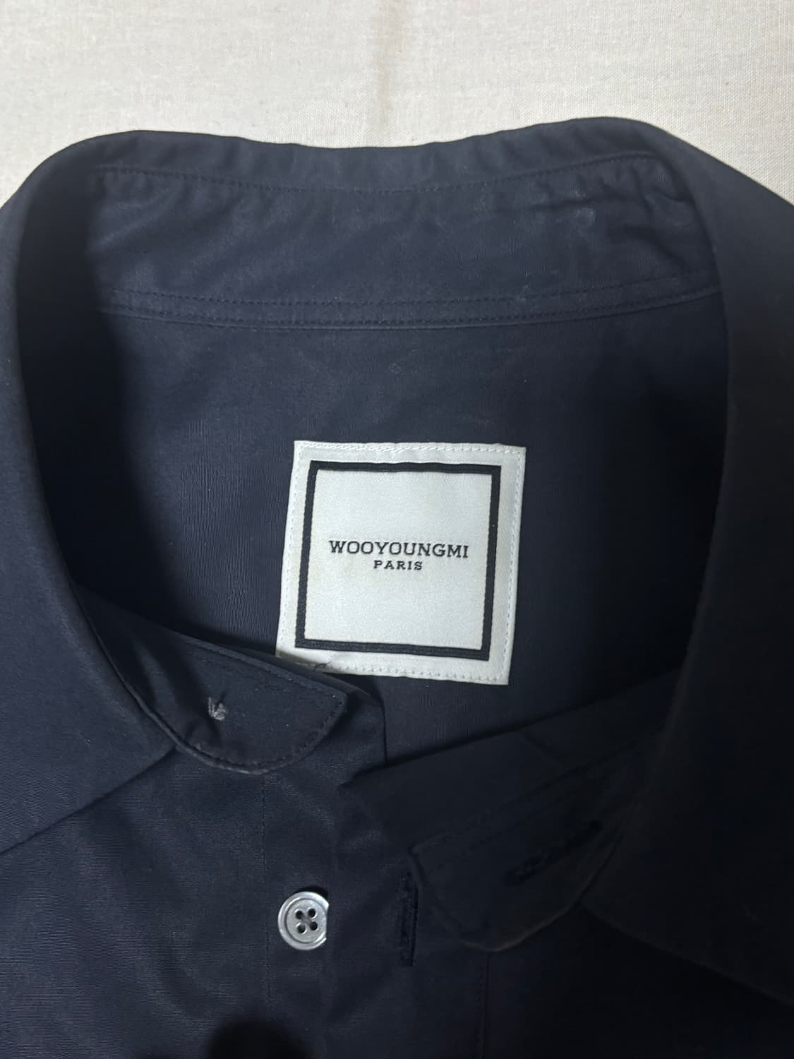 우영미 백로고 셔츠 네이비 [50] 상품이미지2
