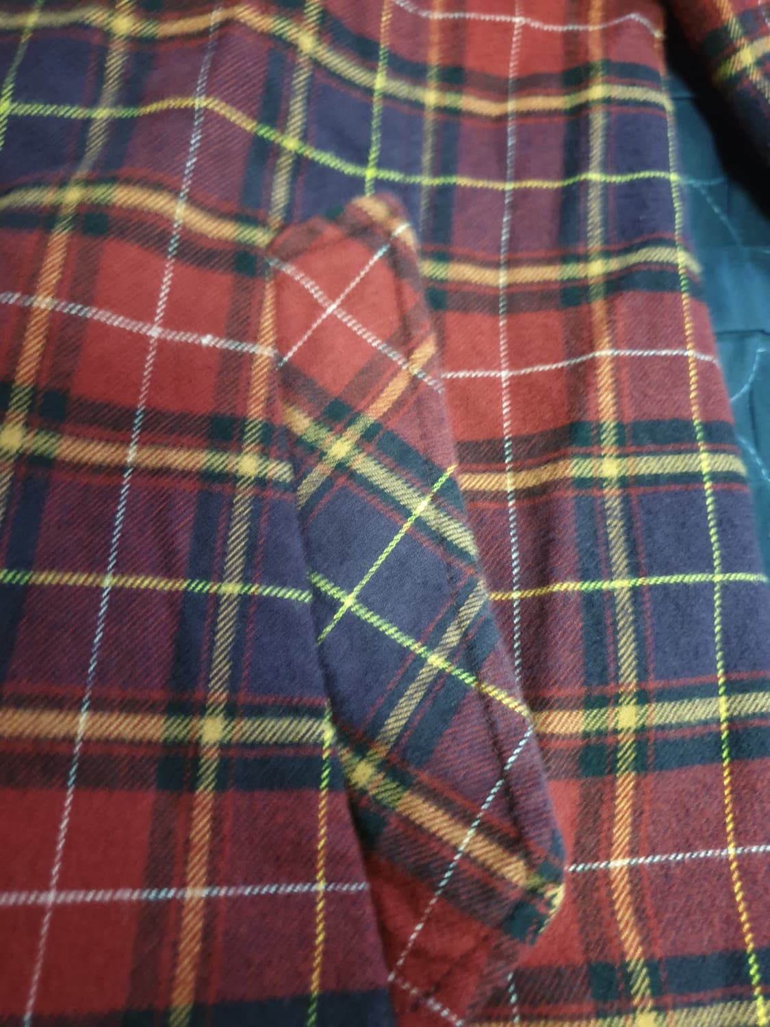 크로커다일 레이디 클래식 체크 셔츠형 자켓 버건디 (L) 상품이미지2