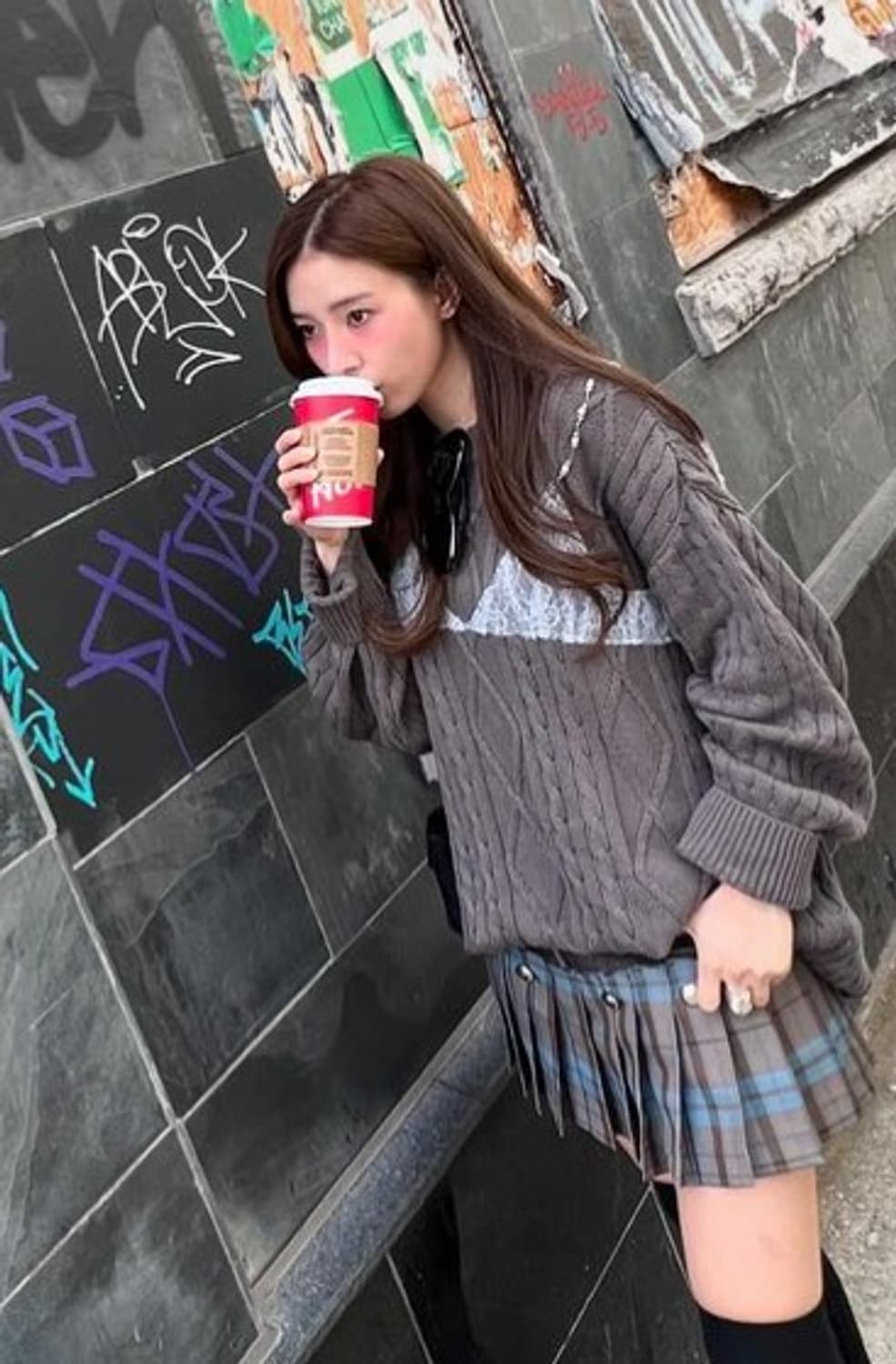 앤더슨벨 레이스란제리 보이프렌드 니트 상품이미지4