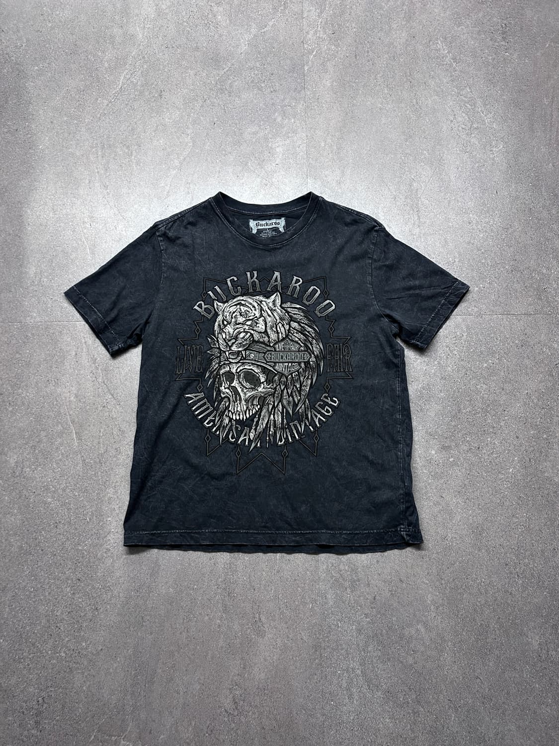 버커루 스컬 하드 워싱 티셔츠 상품이미지4