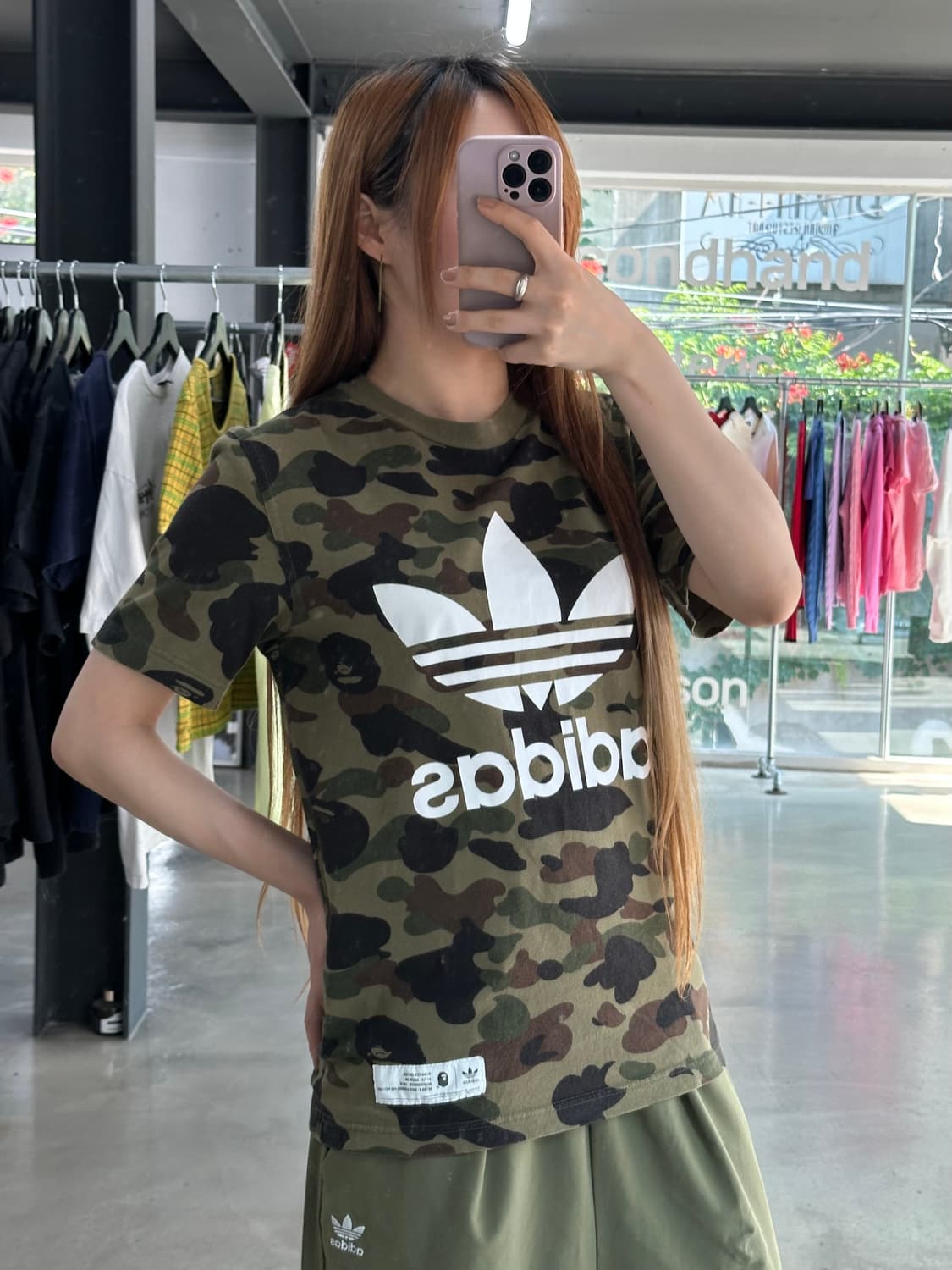 베이프 X 아디다스 아디컬러 카모 티셔츠 녹계 상품이미지2