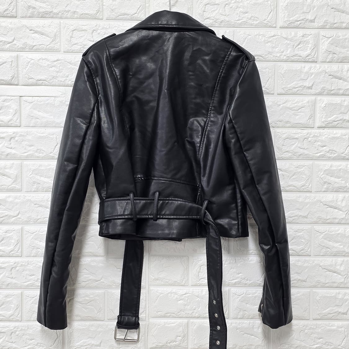 택포// 자라 ZARA 블랙 레더 자켓 M 상품이미지4