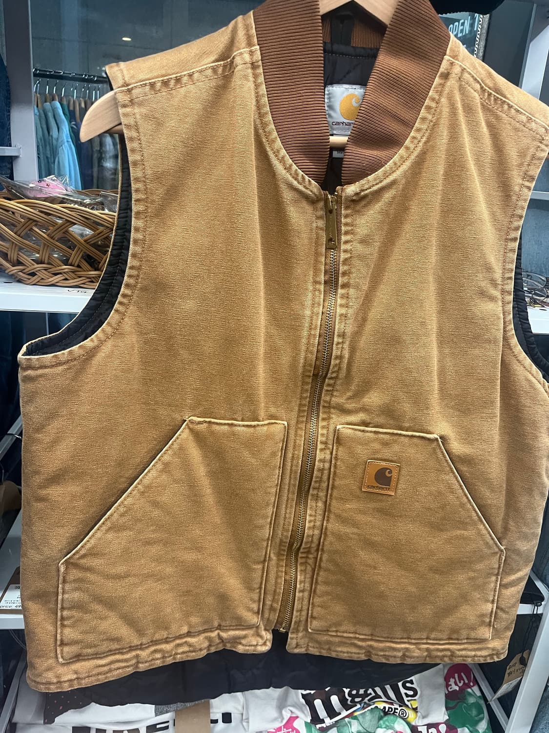 10s 칼하트 브라운 퀼팅 조끼 자켓 상품이미지3
