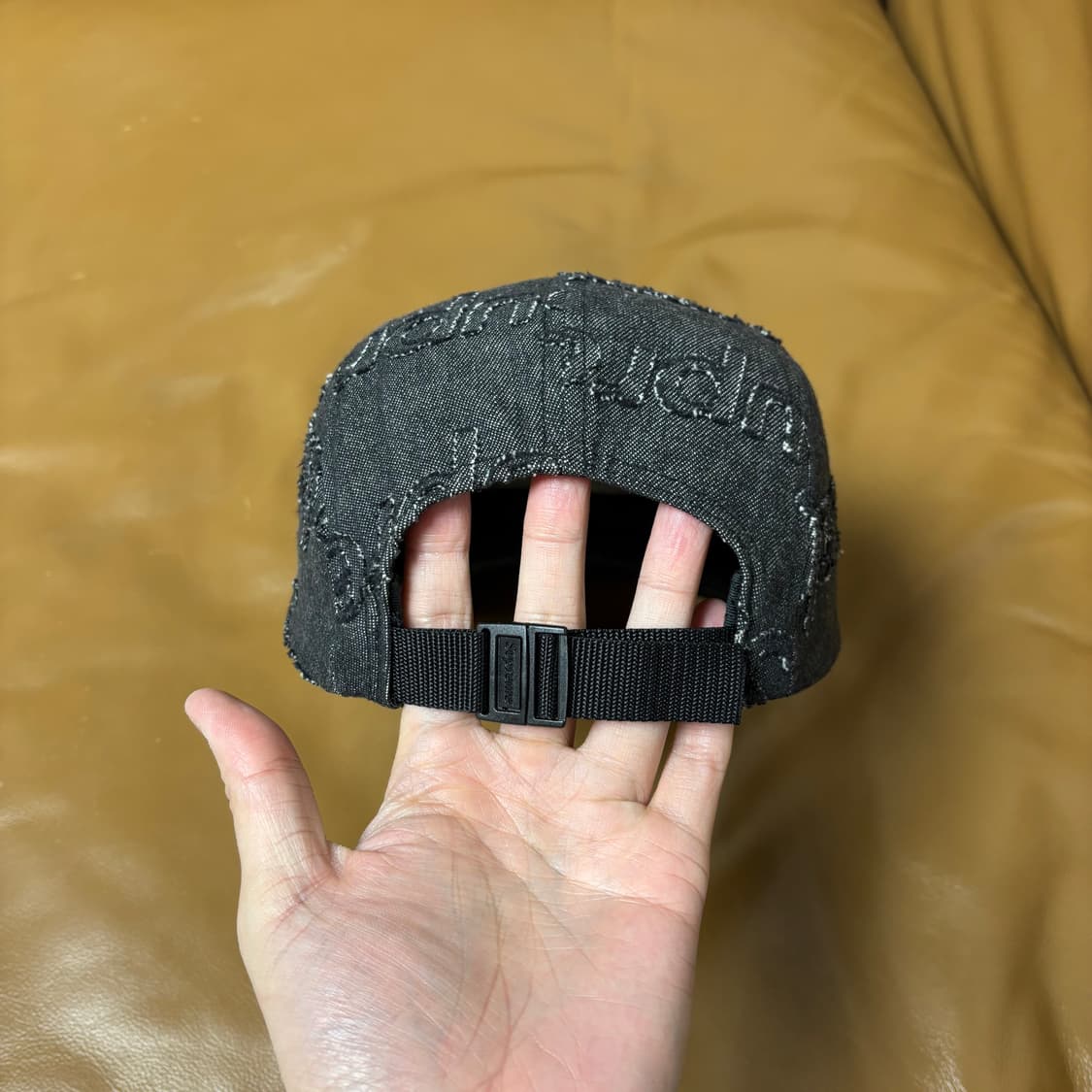 슈프림 캠프캡 모자 박스로고 데님 블랙 상품이미지7