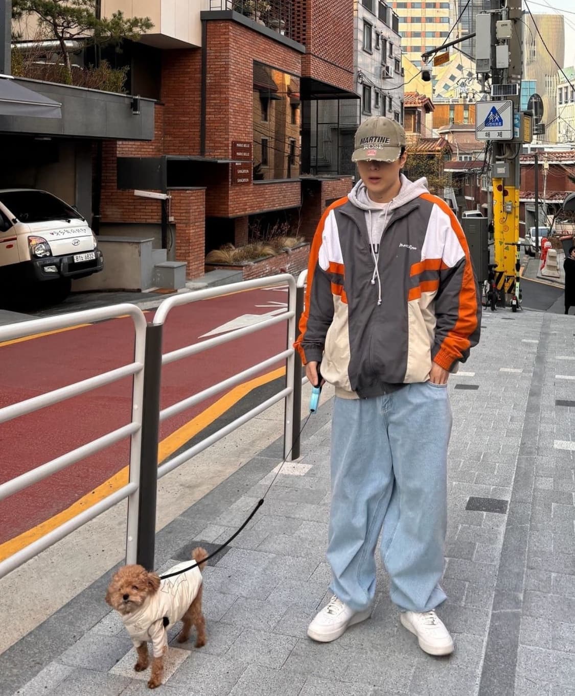 마틴 로즈 패널 트랙 자켓 그레이 오렌지 베이지(M) 상품이미지5