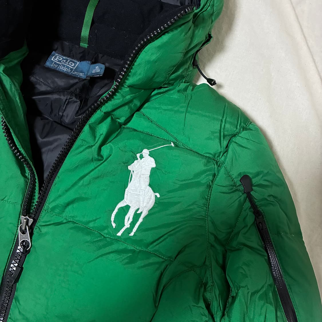 폴로 빅포니 그린 푸퍼 패딩 후드 상품이미지2