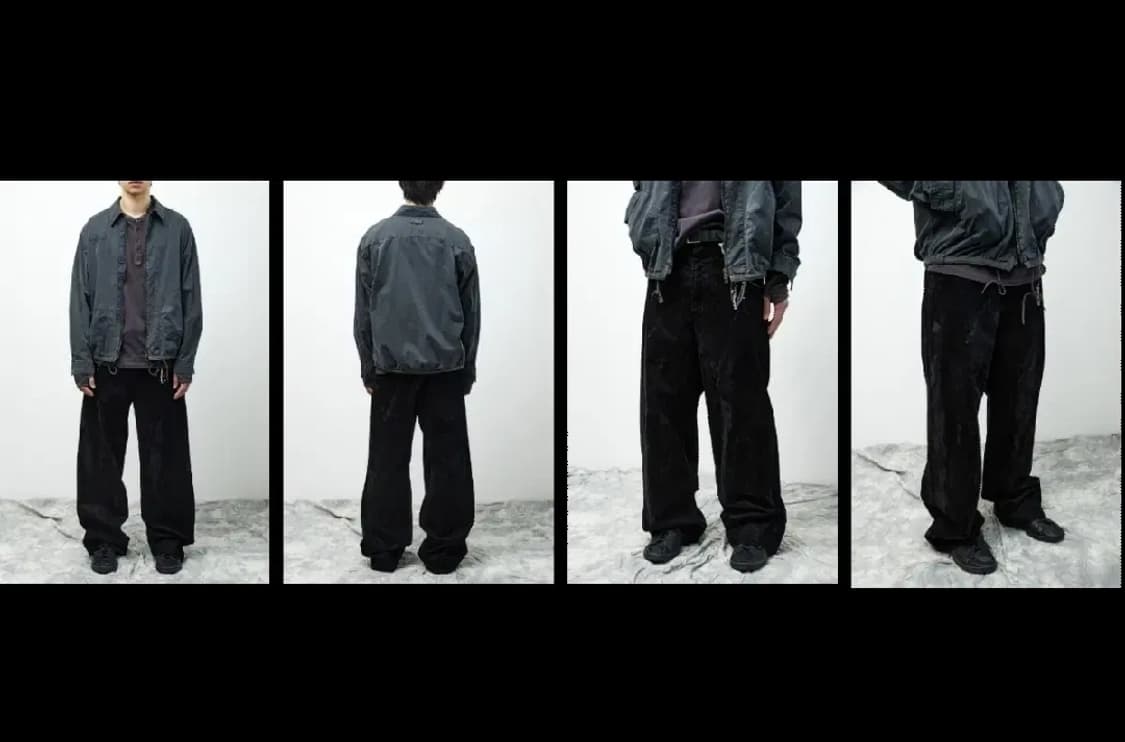 해칭룸 레귤러 트라우저 벨벳 데님 블랙 3(M) 상품이미지3