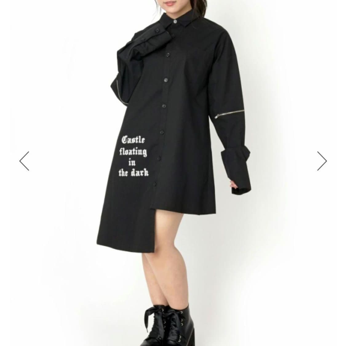 jamie 제이미에에누케 프린팅 언발 셔츠원피스 펑크 중성계 상품이미지1