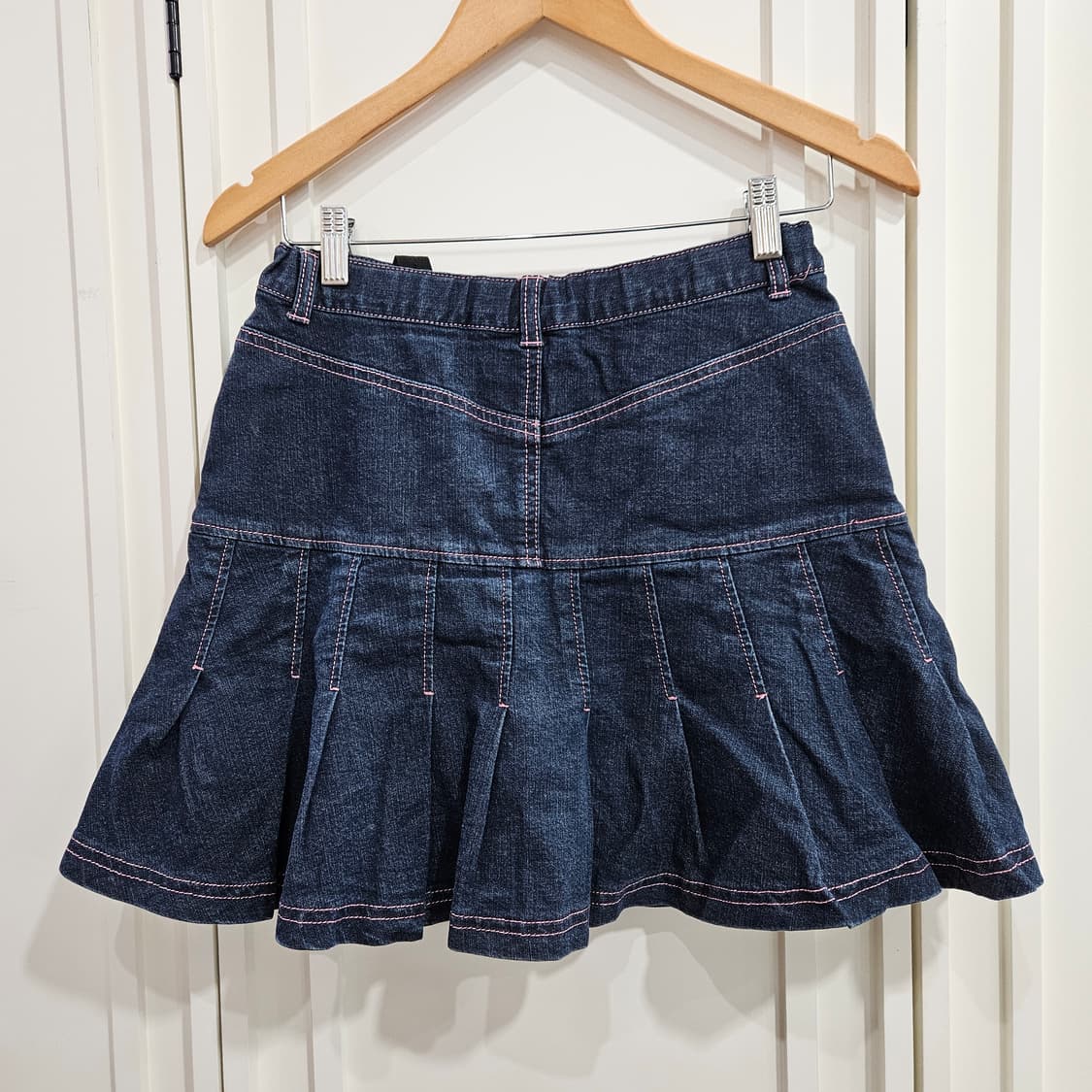 셜리템플 데님 플리츠 스커트 상품이미지4