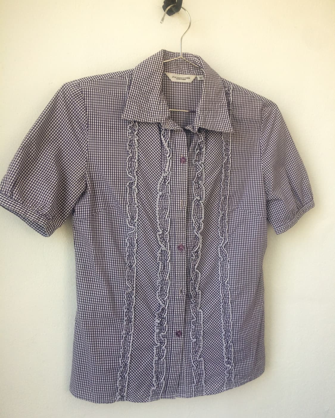 Frill check pattern shirt 상품이미지3
