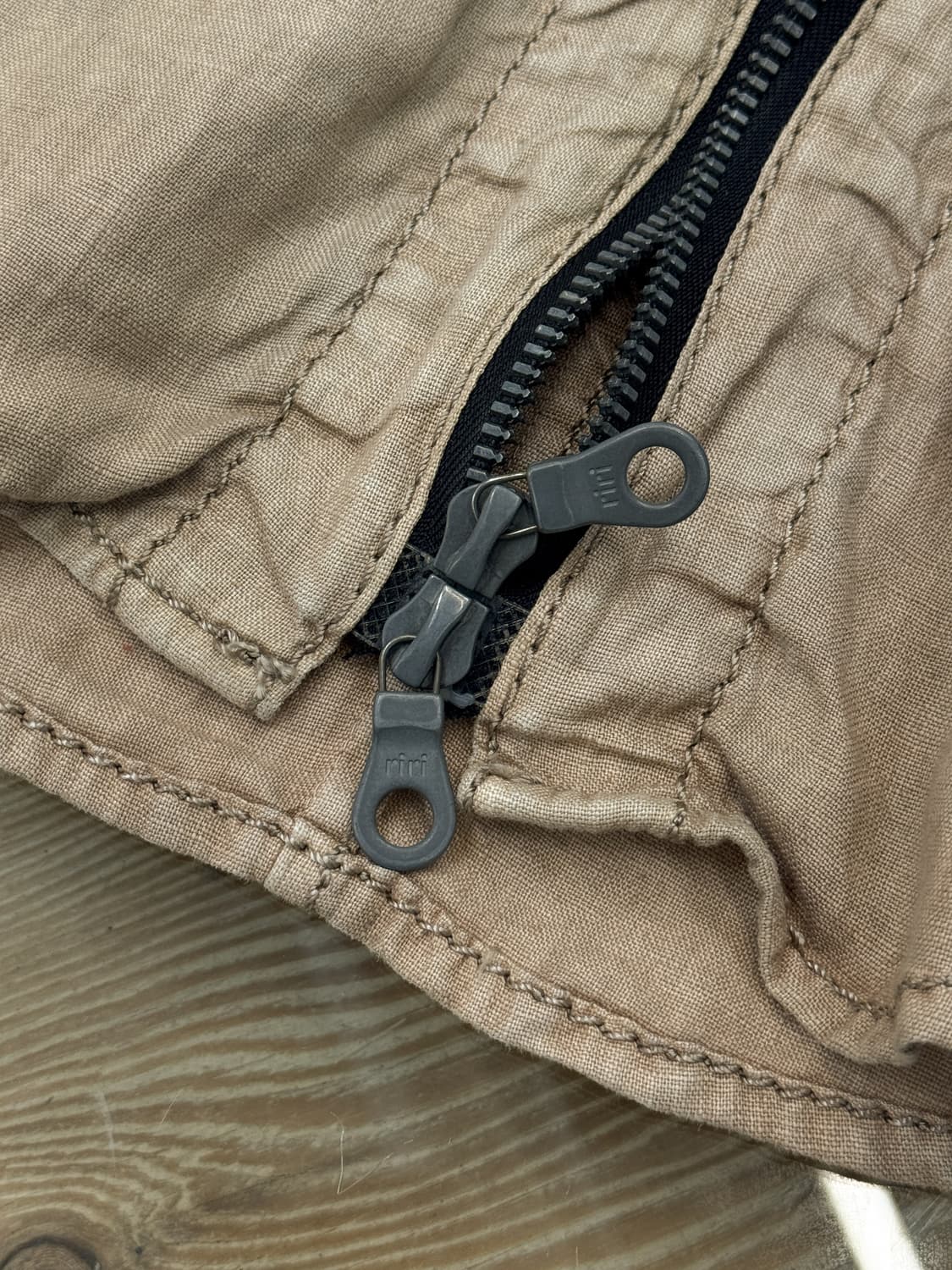 체리 선버스트 투웨이 리넨 레더 집업 자켓 상품이미지5