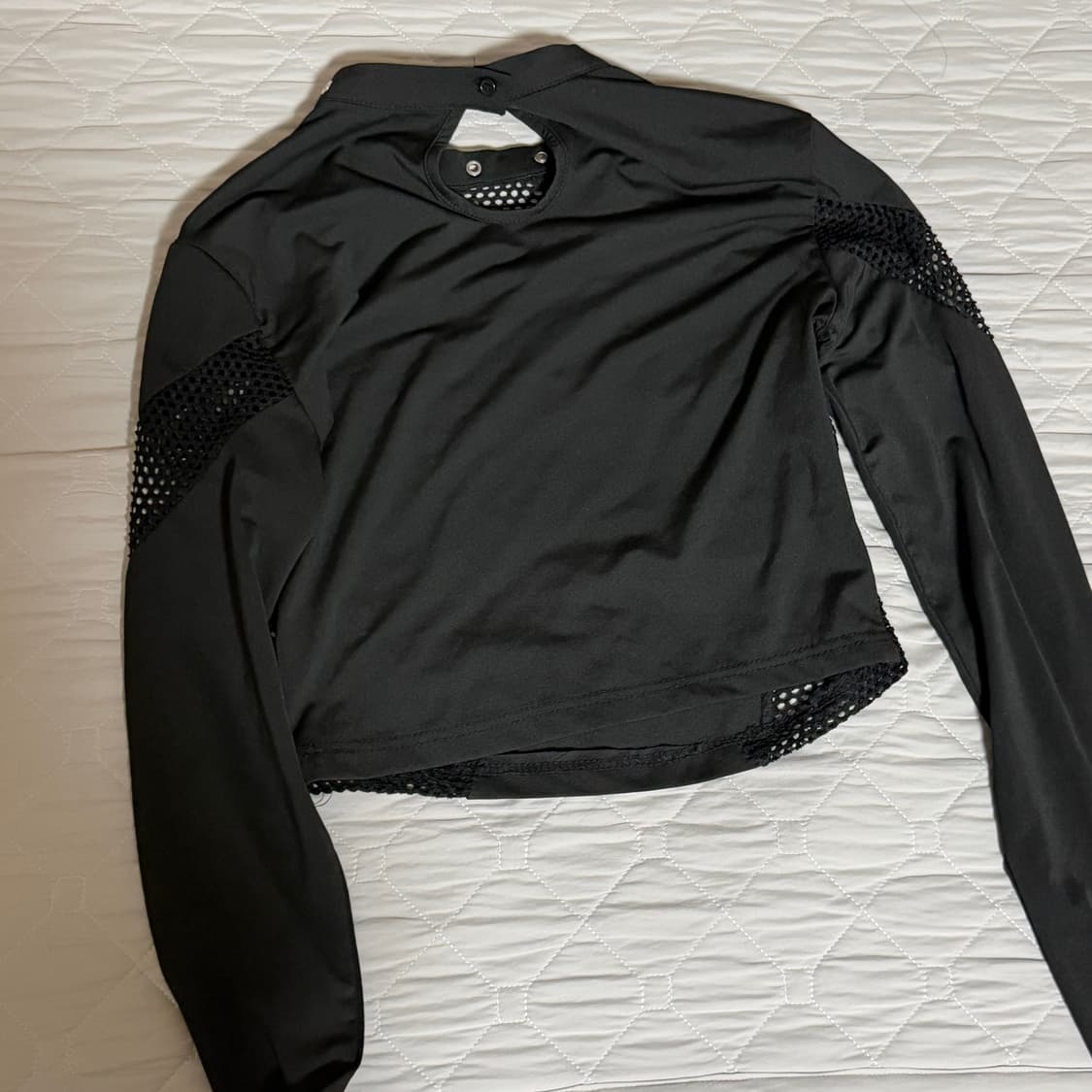 빈티지 여성 망사 긴팔티 블랙 상품이미지2