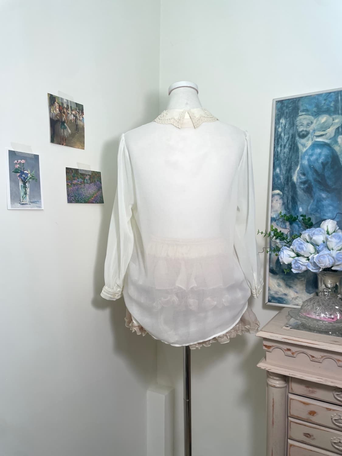 butterivory lace collar chiffon blouse 상품이미지3