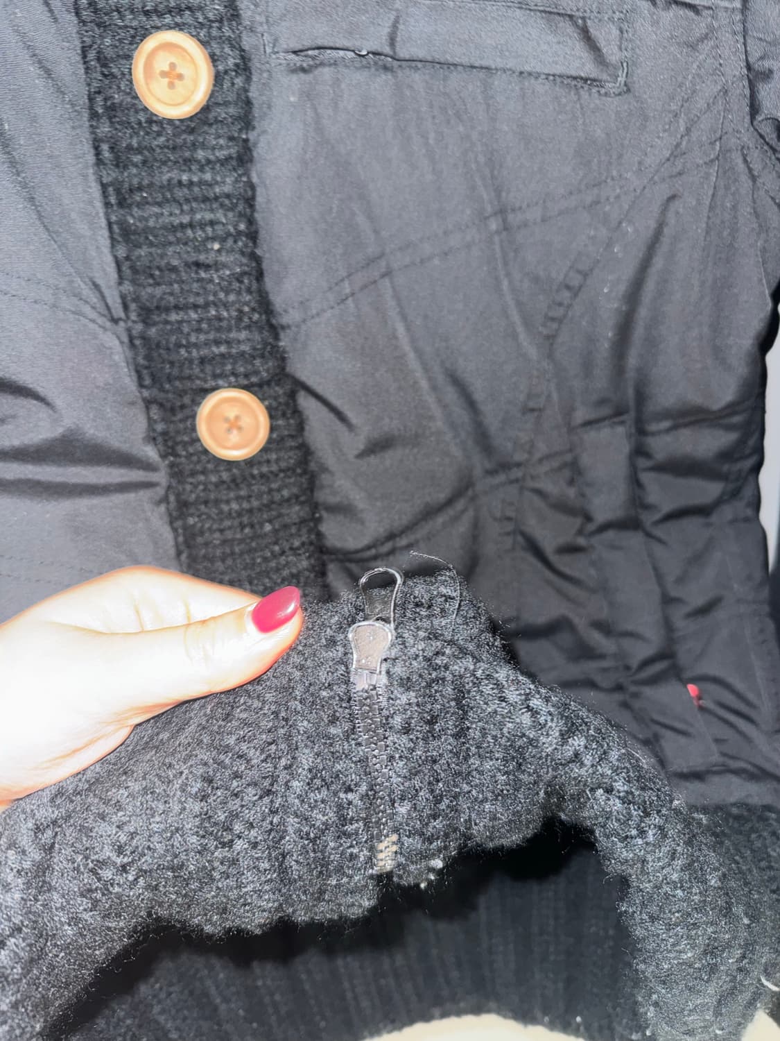 button-up point fur trimming padding 상품이미지9