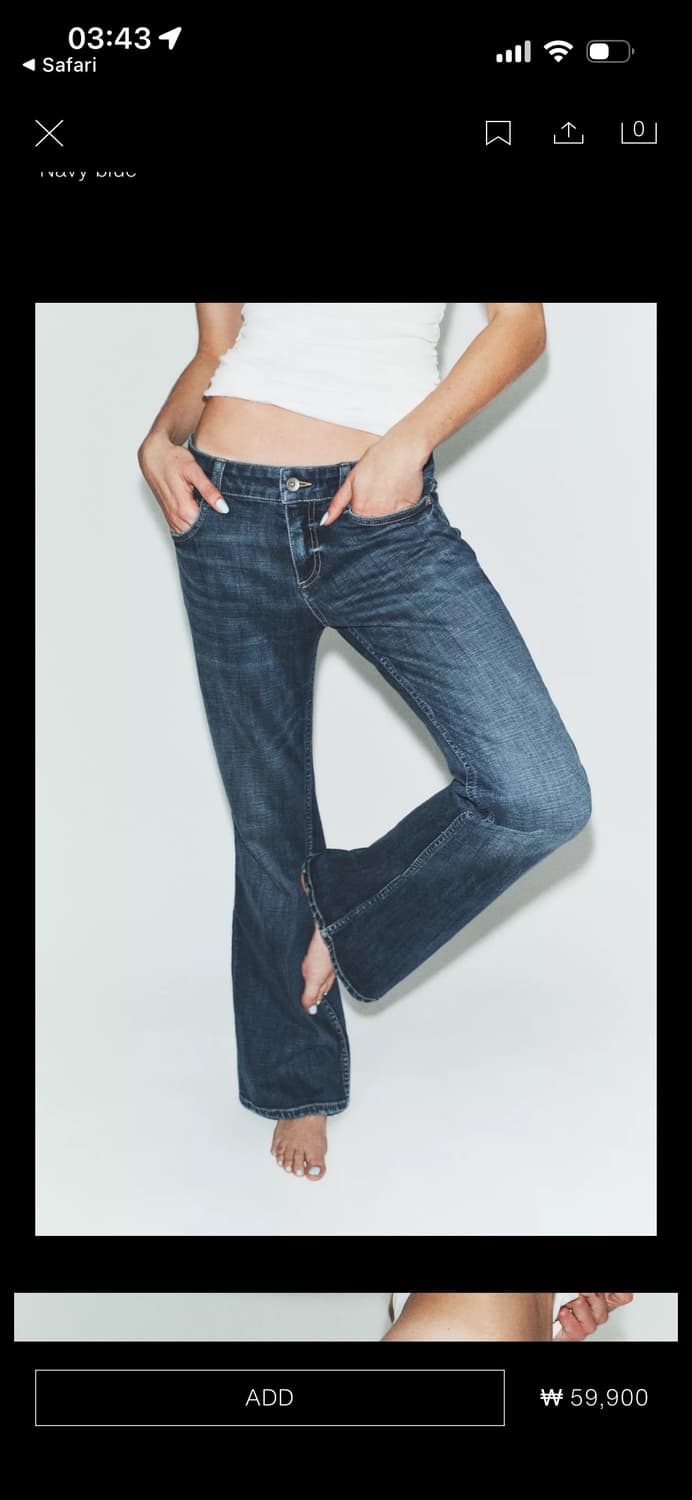 자라 로우라이즈 부츠컷 데님 새상품  상품이미지2