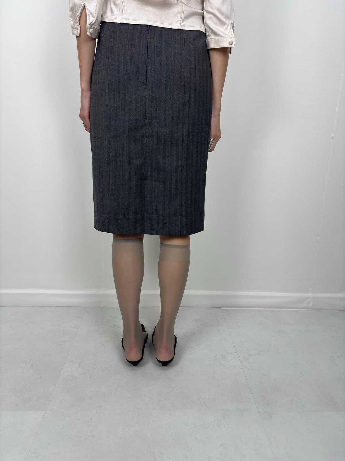 CHARCOAL STRIPE MIDI SKIRT 상품이미지6