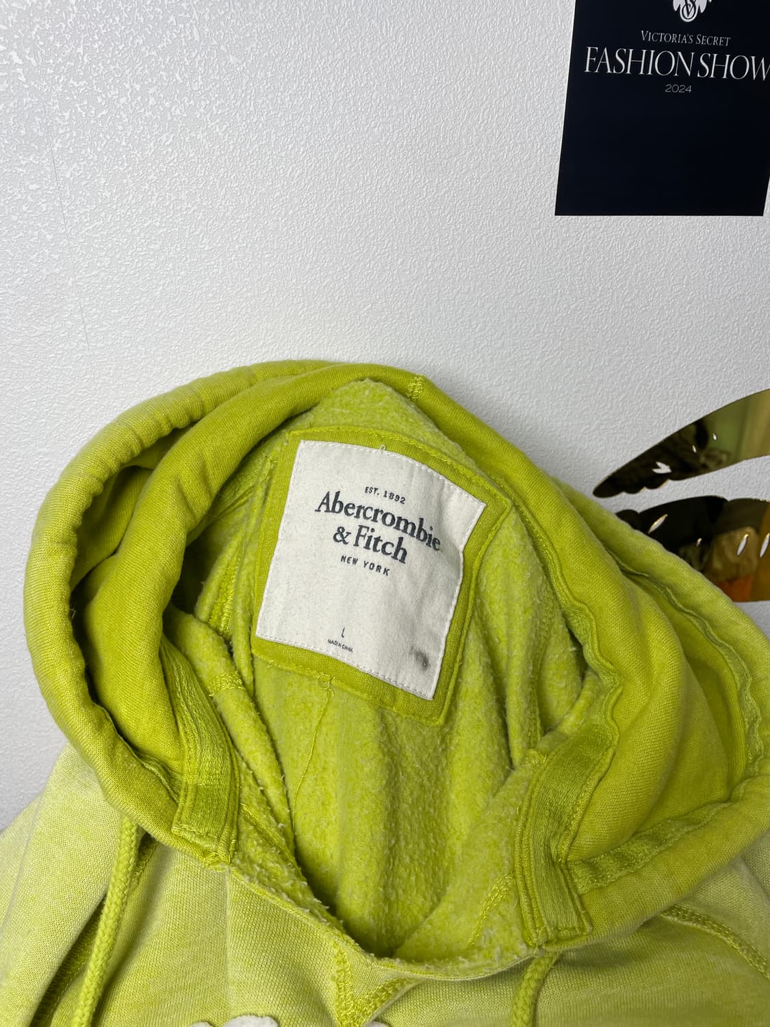 Abercrombie 아베크롬비 연두 그린 후드티 상품이미지4