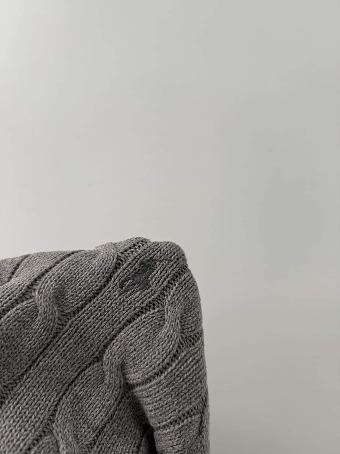 폴로 랄프로렌 오버사이즈 신형 코튼 꽈배기 하프집 니트 상품이미지3