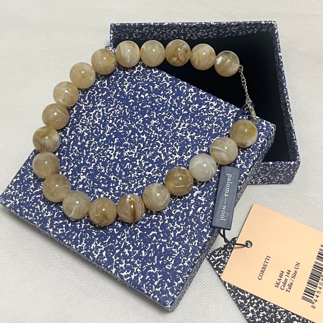팔로마울 Corbetti 마블 목걸이/베이지 상품이미지1