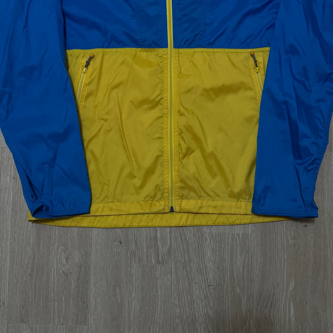 노스페이스 컴팩트 후드 블루/옐로우 바람막이 자켓 M(95) 상품이미지7