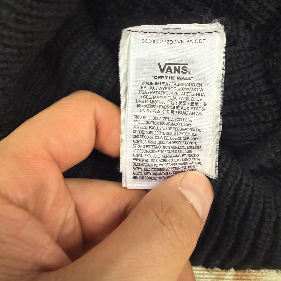 (OS) 반스 Vans 스몰로고 비니(블랙,made in usa) 상품이미지3