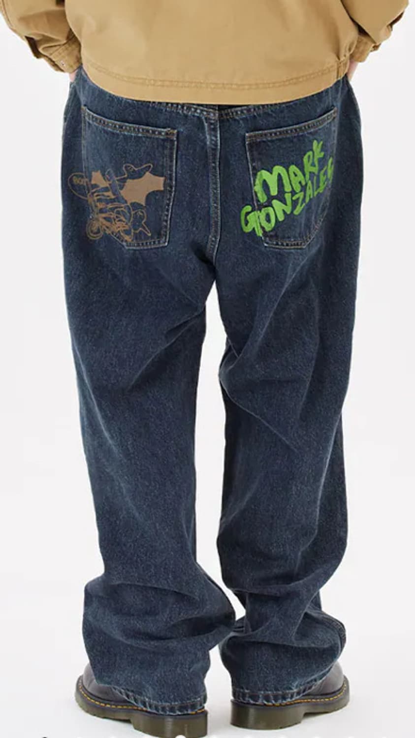 마크곤잘레스 백 포켓 그래픽 오버핏 데님 팬츠 - INDIGO M 상품이미지1