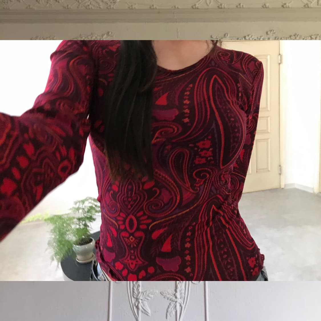 vintage pattern mash top 상품이미지5