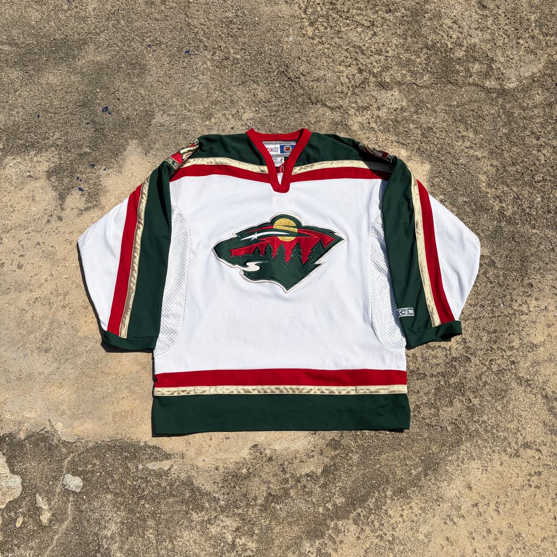 90s CCM NHL 미네소타 와일드 빈티지 럭비져지 유니폼 XL 상품이미지1