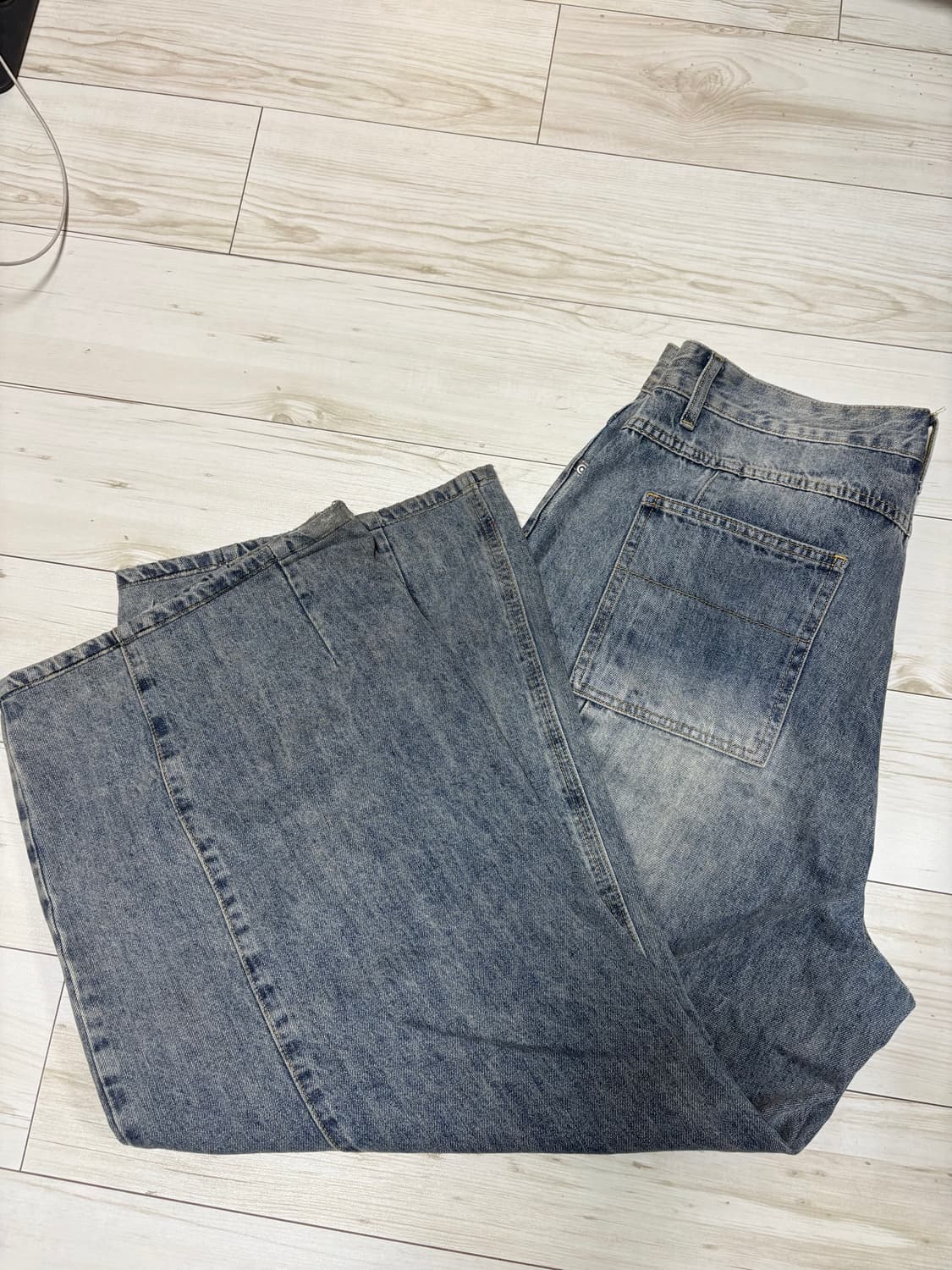 인템포무드 레이지보이 벌룬핏 데님 페이디드블루 XL 상품이미지5