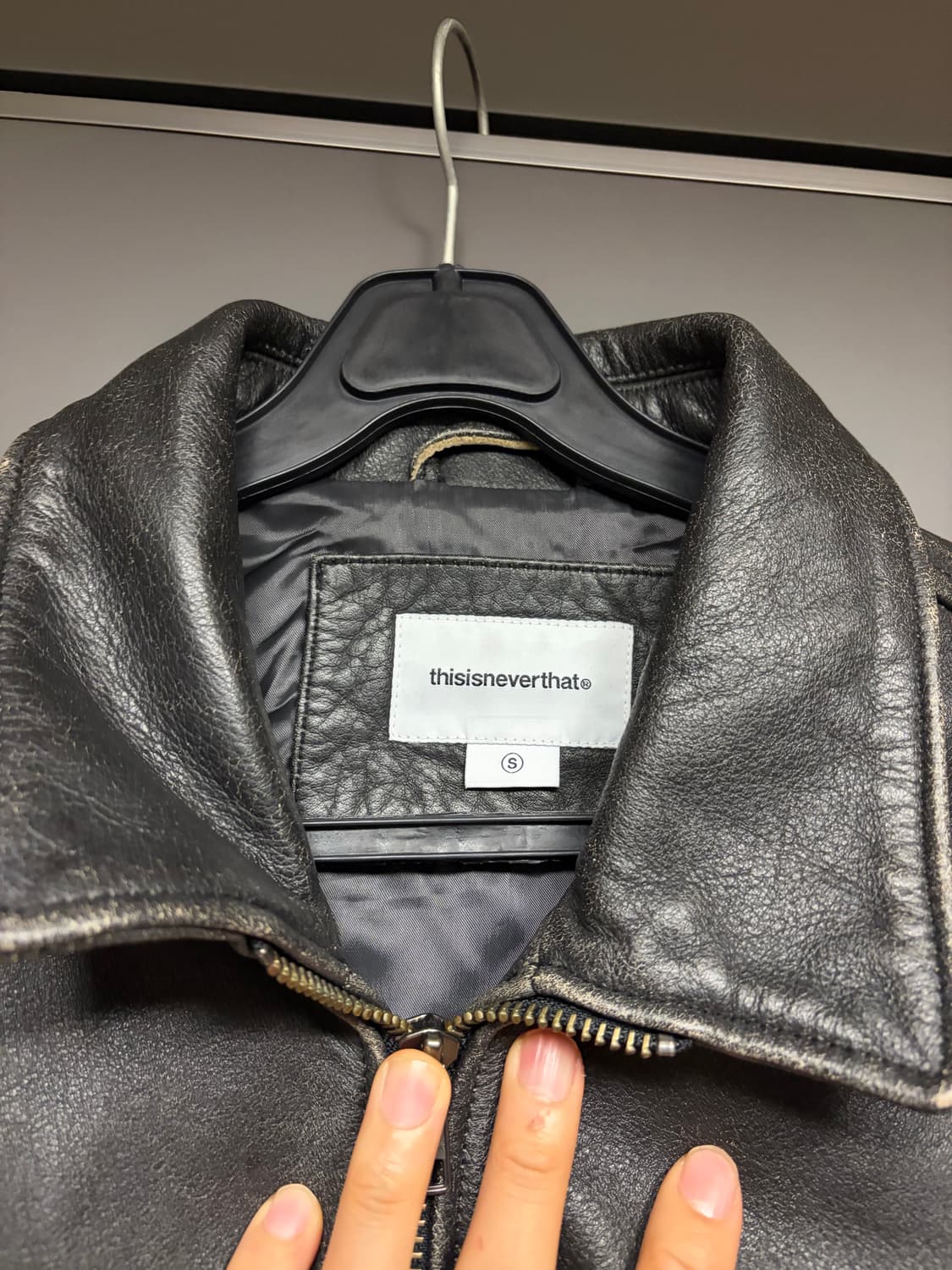 디스이즈네버댓 플라이트 레더 자켓 s 상품이미지5