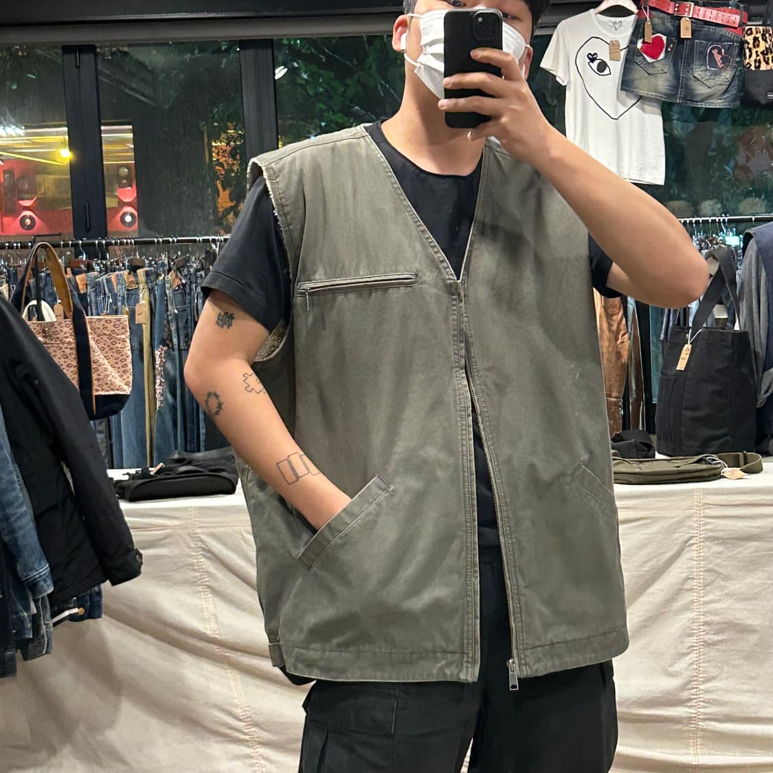 XXL) CABELAS USA 덕캔버스 워크웨어 셰르파 조끼 베스트 상품이미지10