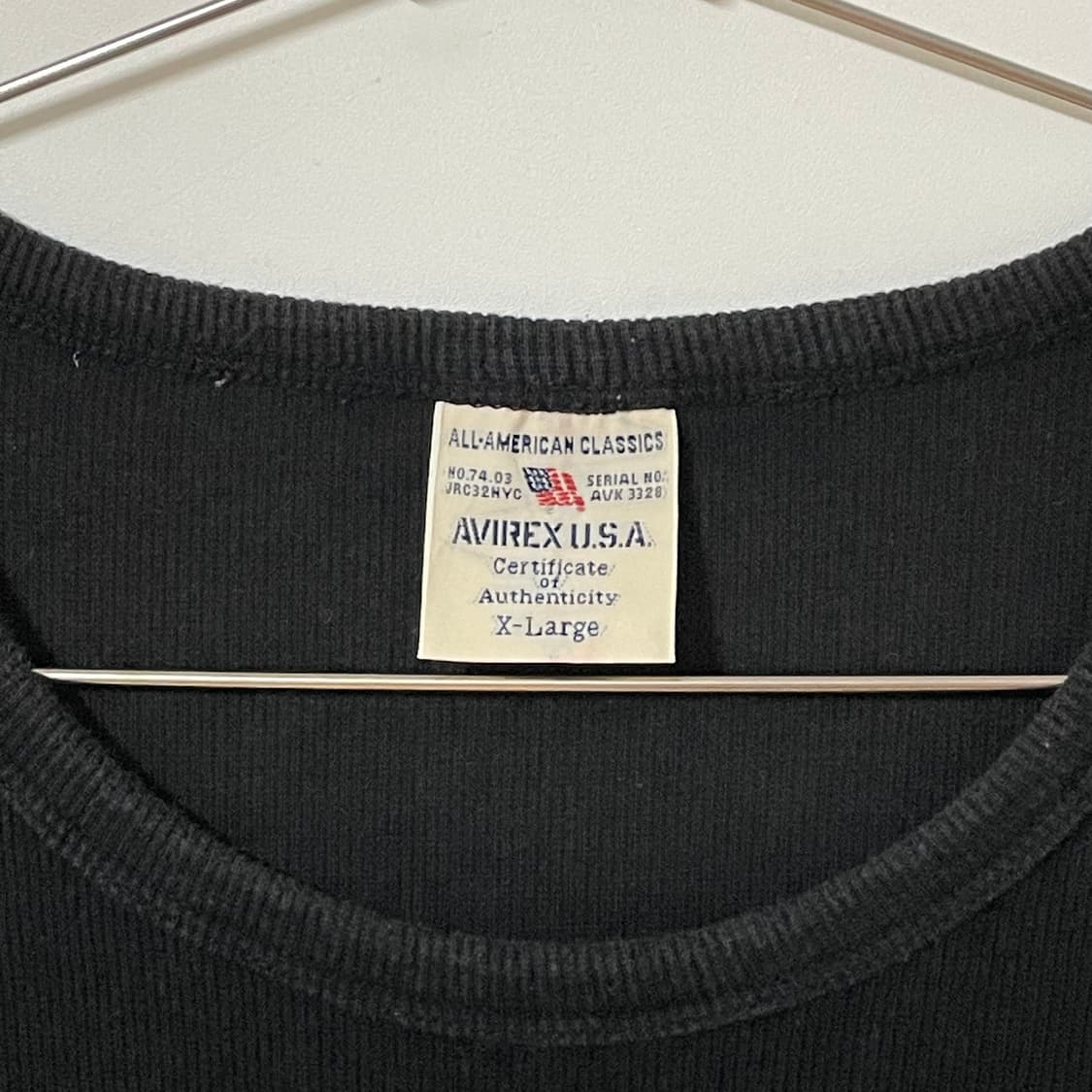 AVIREX BLACK RIBBED SHORT SLEEVE 상품이미지5