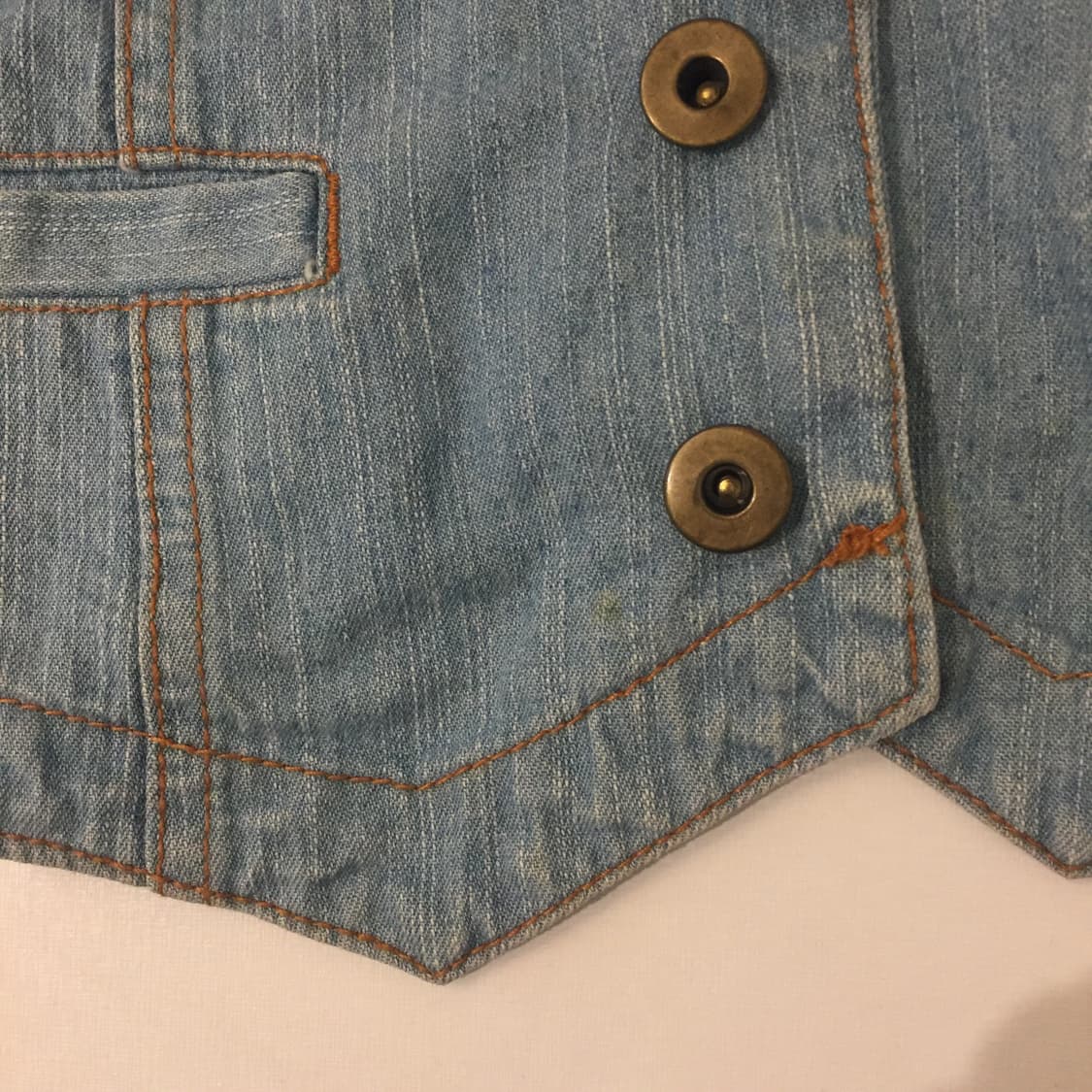 Gaminerie 갸루 모리걸 웨스턴 연청 데님 vest 상품이미지5