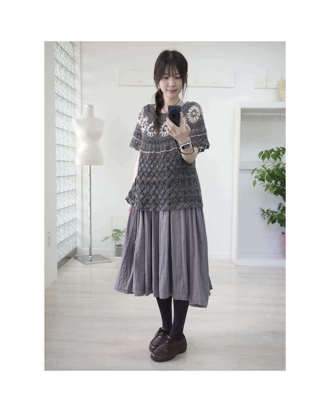 Vintage crochet flower knit 상품이미지2