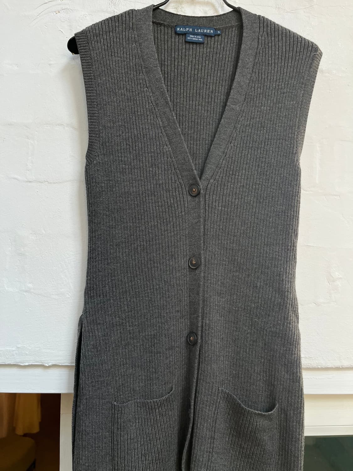 Ralph Lauren 랄프로렌 메리노 울 조끼 가디건 S 상품이미지3