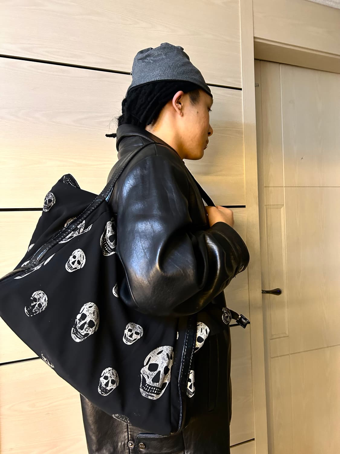 Skull Pattern Leather Bag 상품이미지5