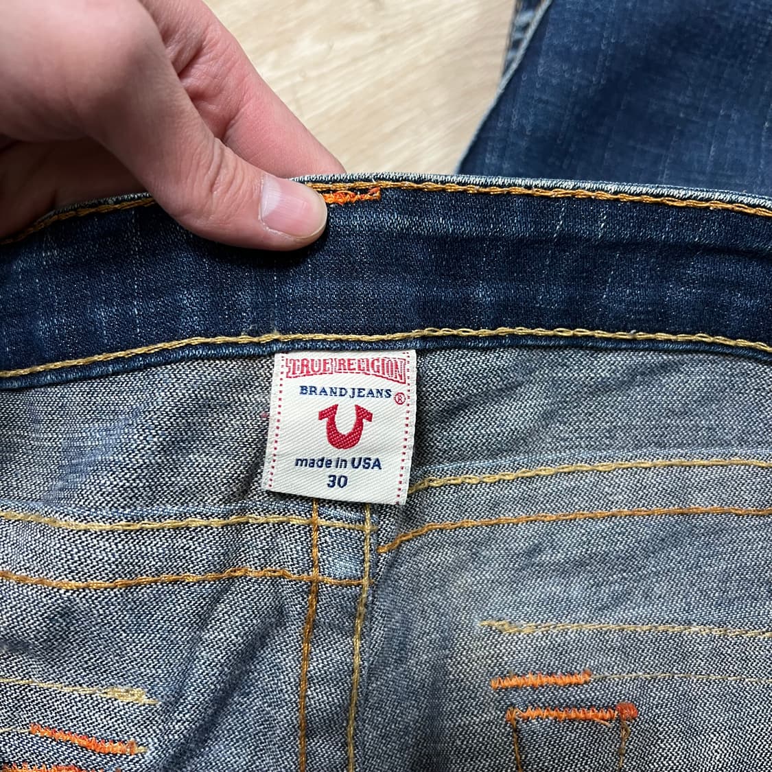 트루릴리전 여성 워싱 스티치 빌리진 부츠컷 데님 청바지 [진청] 30 상품이미지6