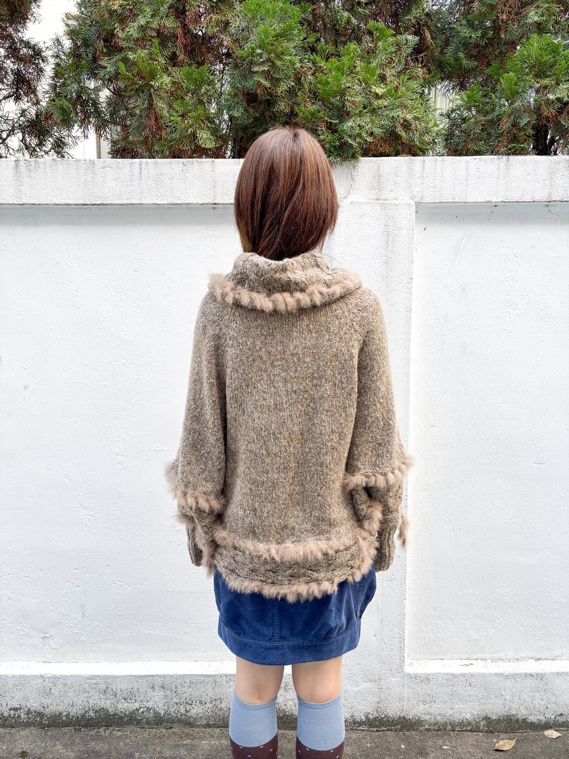 빈티지 판초 울 니트 상품이미지4