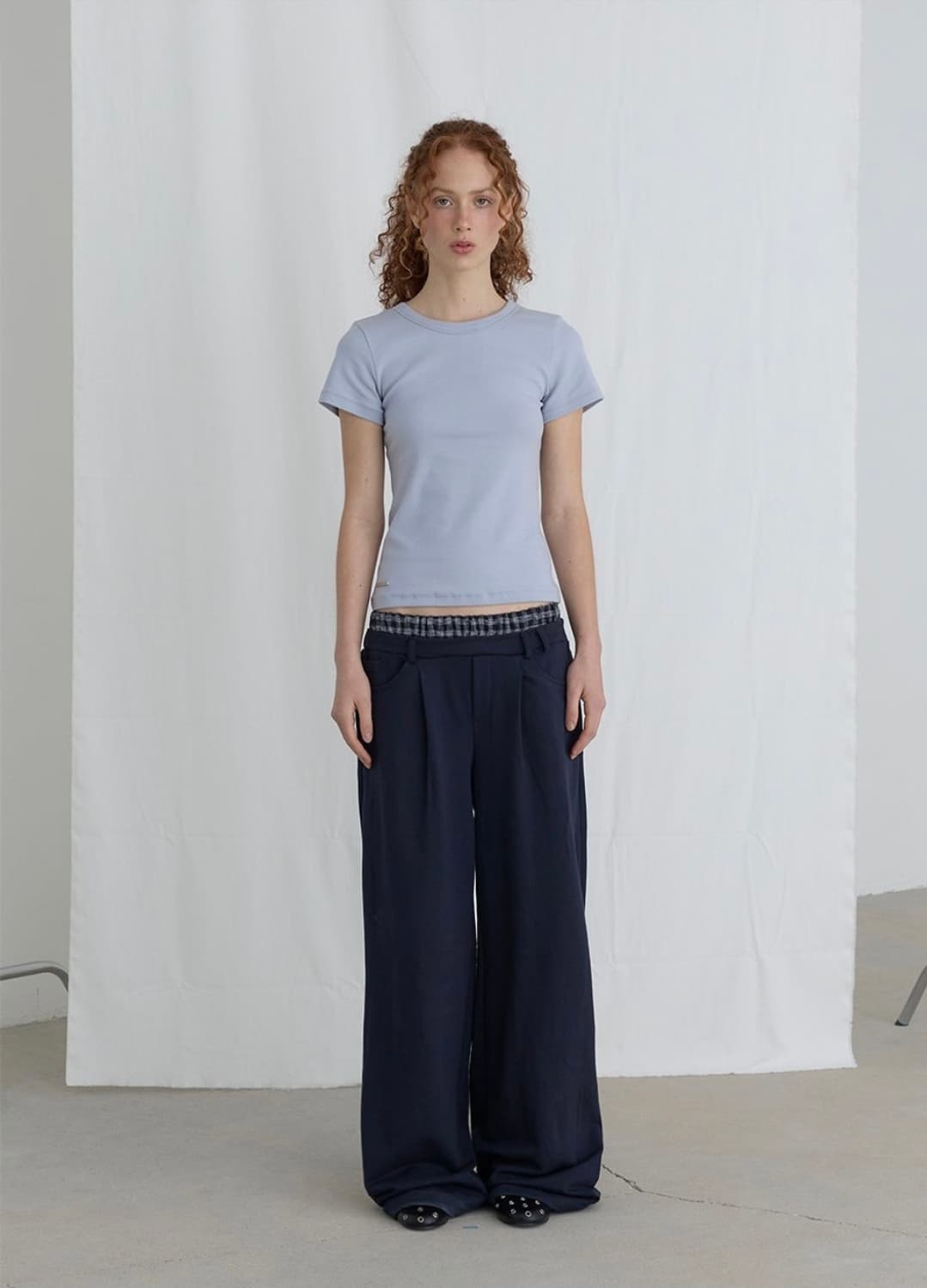 오데스 UNDERWEAR LAYERED SWEAT PANTS-NAVY 상품이미지2