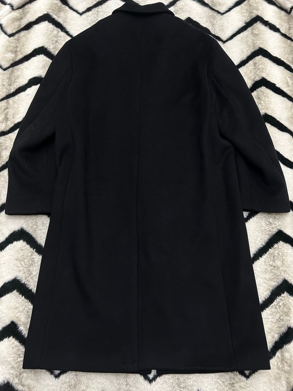 [2XL]무신사스탠다드 캐시미어 블렌드 오버핏 싱글코트/블랙 상품이미지4