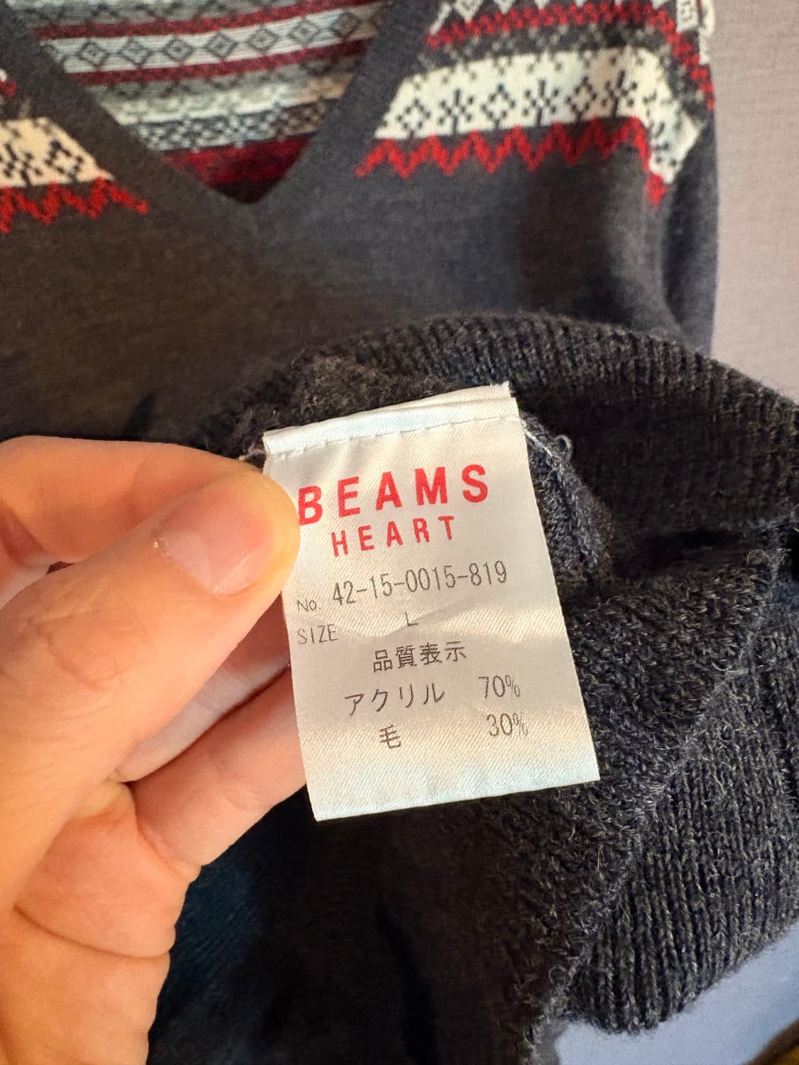 BEAMS HEART 노르딕 패턴 니트 Japan 상품이미지4