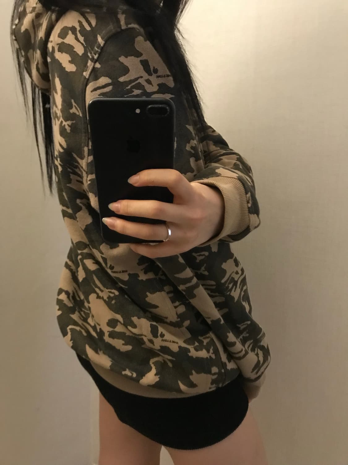 vintage 카모 후드집업 상품이미지3