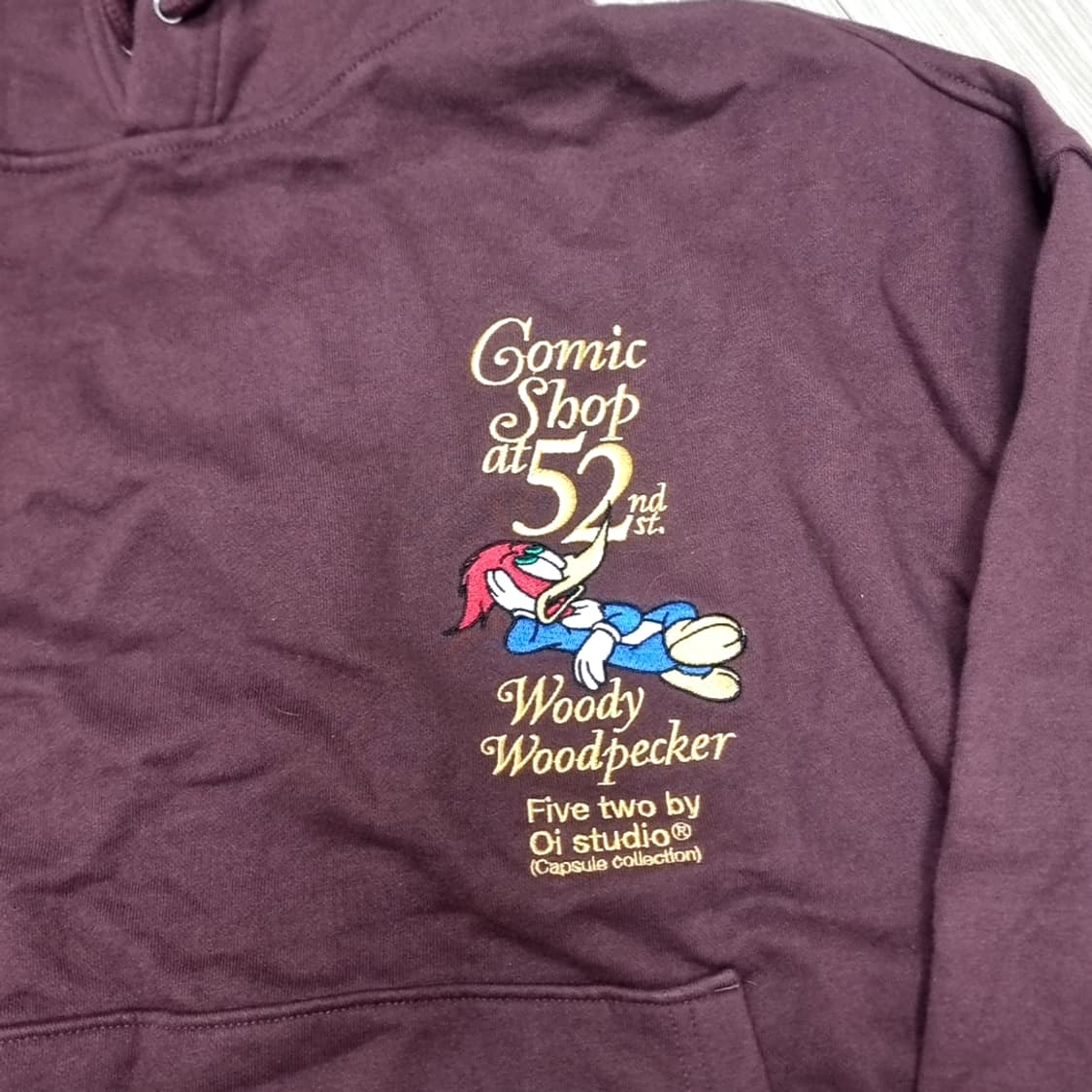 O!OI 우디 우드페커 버건디 후드티(실측) 상품이미지3
