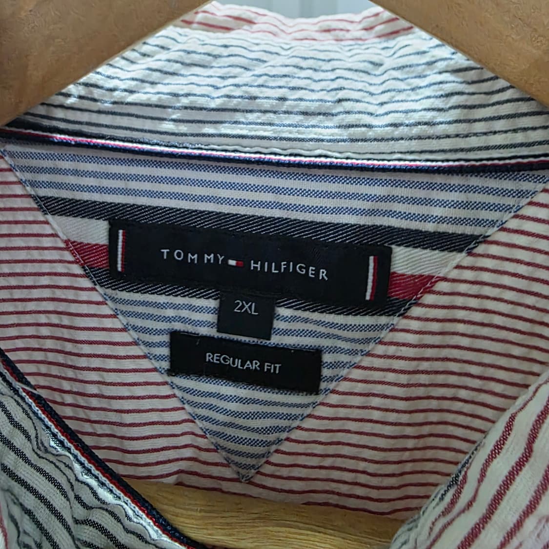 타미힐피거 핑크 스트라이프 셔츠 2XL 상품이미지3
