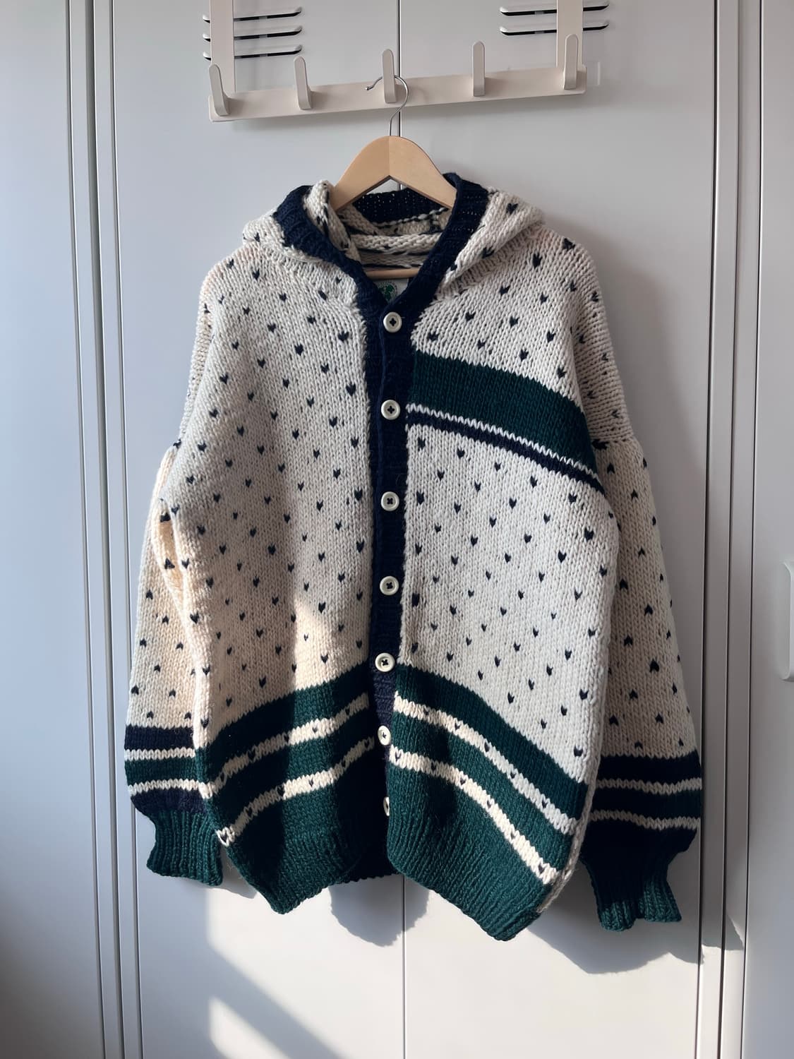 Nigel cabourn 하트 코위찬 헤비 울니트 후드집업 상품이미지4