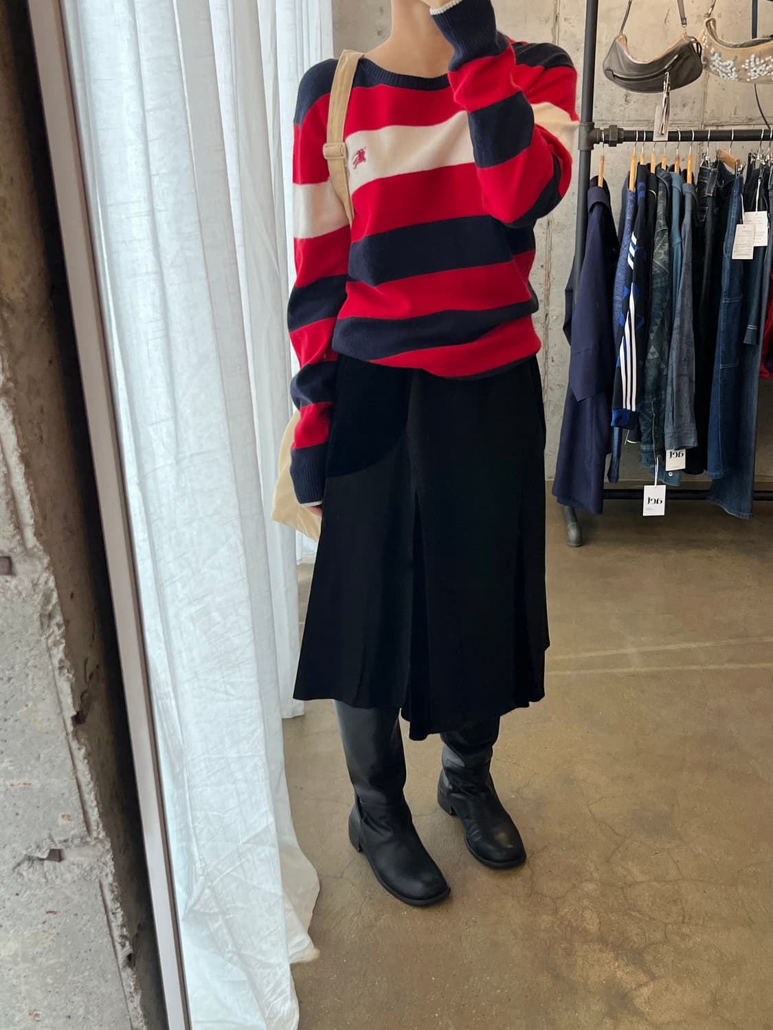 버버리 레드 로고 스트라이프 롱슬리브 니트 상품이미지2